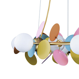 Люстра подвесная LOFT IT Matisse 10008/700 mult, диаметр 70 см, золото-разноцветный