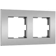 W0022965/ Рамка на 2 поста Slab (серебро софт) Werkel 4690389193415