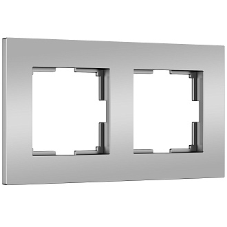 W0022965/ Рамка на 2 поста Slab (серебро софт) Werkel 4690389193415