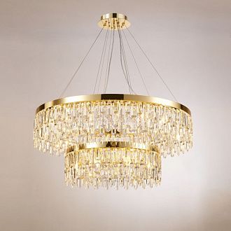 Люстра Ø1000 (600) x H360 (1500), мм, 26*40W (1040W), H GOLD (Золото) NewRgy F6-ф1000+600*H220 H GOLD