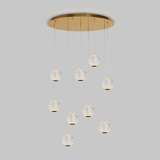 Каскадная люстра 60*60*316 см, LED, 3000К, Maytoni Sapphire MOD293PL-L56BS3K латунный