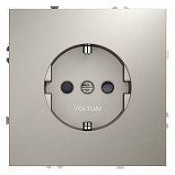 Розетка встраиваемая Voltum S70 с заземлением и защитными шторками, 16А, кашемир пластик Soft touch VLS040203