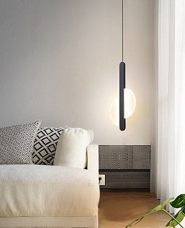 Светильник подвесной SAPFIR (H2129-1BK) SPF-8881 ЧЕРНЫЙ D200*420/H1200/1/LED/6W/4500K HALF 23-10