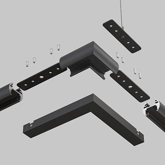 Коннектор 5*2,6*4543,2 см, Maytoni Technical Magnetic track system Basity черный TRA172CL-R-11B черный