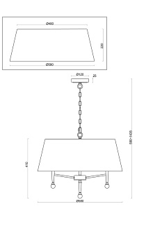 Светильник 58 см, Freya Rosemary FR5190PL-05BS3, латунь