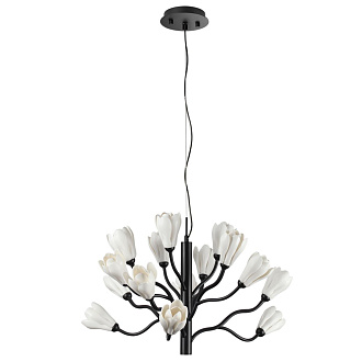 Люстра 60 см, 18*G4 LED*5W Odeon Light Gardi 5090/15, черный матовый