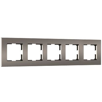 W0052963 Рамка на 5 постов Slab, бронза софт Werkel, 4690389207945