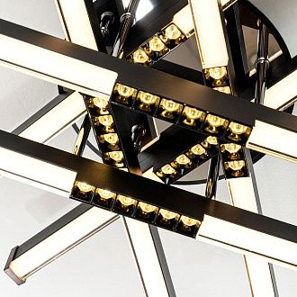 Светильник 70*70*15 см, LED*80W, 3000-6000K, Modelux  MDL.9374.600CL BK, Чёрный, Хром