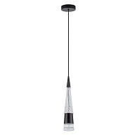 Подвесной светильник 8*8*140 см, LED 9W, 4000K, Чёрный, Хром LED4U L7122-1 CR-BK