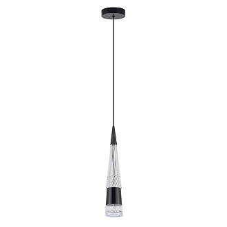 Подвесной светильник 8*8*140 см, LED 9W, 4000K, Чёрный, Хром LED4U L7122-1 CR-BK