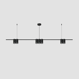 Подвесной светильник 150*5,6*208,9 см, 7*GU10, 105W, Denkirs Orbit DK4063-BK черный