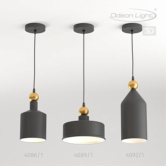 Подвесной светильник Odeon Light Bolli 4088/1 черный, диаметр 25 см