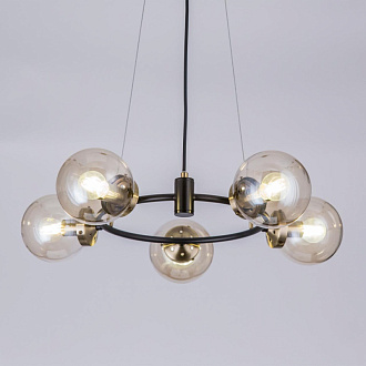 Люстра подвесная Citilux Планета CL105155 Венге+Бронза, диаметр 56 см.