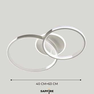 Светильник (2202-400-2WH) SPF-9405 БЕЛЫЙ  D630*400/H110/2/LED/2*56W 3 режима без ПДУ TERRA 24-12