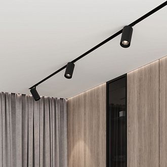 Трековый поворотный светильник 7 см,  24 °, 18W, 4200K, Elektrostandard Basic System Comel  85211/01 однофазный , черный