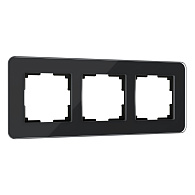 W0032448 Рамка на 3 поста Elite, черный, стекло Werkel, 4690389196225