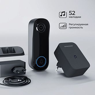 Видеозвонок Умный дом черный, 7*5*см, Elektrostandard WF 76106/00,
