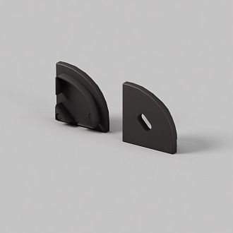 Комплект заглушек (для профиля 16×16) 2 шт., ALM-1616R-B-EC 642029, 1*2*2 см, Maytoni Led Strip 642029, Черный