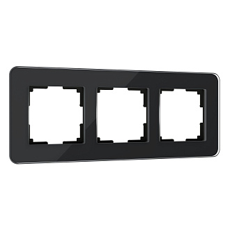 W0032448 Рамка на 3 поста Elite, черный, стекло Werkel, 4690389196225