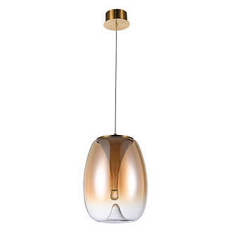 Светильник подвесной 27*37 см, 1 LED*15W, 4000 К, Divinare Campo 5874/07 SP-15, Янтарный