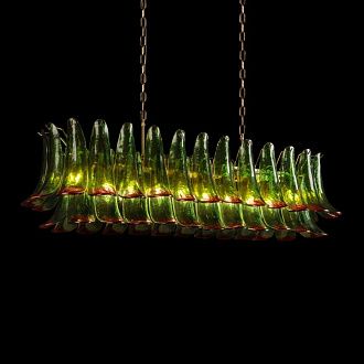 Подвесная люстра 120 см, Loft IT Lilou 10600/1200R Green red, бронза