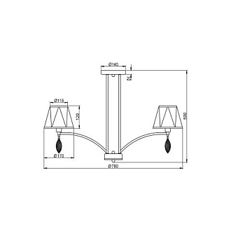 Потолочная люстра  78*50 см, 8*E14 античная бронза Vele Luce Sinfonia VL4184L08