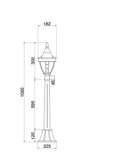 Уличный светильник 106 см Maytoni Novara O026FL-01B, черный