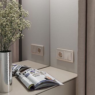 Розетка с заземлением (шампань рифленый) W1171010 Werkel 4690389160325