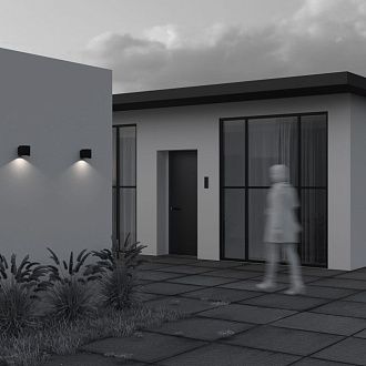 Уличный настенный светильник 8*12*-11 см, *LED*5W, 3000K, Maytoni Outdoor Block O507WL-L5B3K, Черный