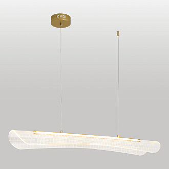 Линейно-подвесной светильник 102*35-150 см, 1*LED, 18W, 4000K, Lussole Calvert LSP-7368, матовое золото