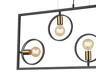 Подвесной светильник 6*95*100 см, 4*E27 черный, золото Vele Luce Speed VL6292P04