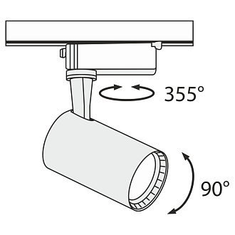 Трековый светильник Maytoni Track TR003-1-6W3K-B, черный, LED, 3W, 3000K, 480Lm
