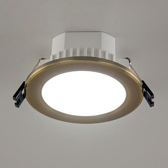 Светильник встроенный 11*4,2 см, LED*7 W, 3000-5500-4000 К, Бронза Citilux Акви CLD008113V, вр 9 см