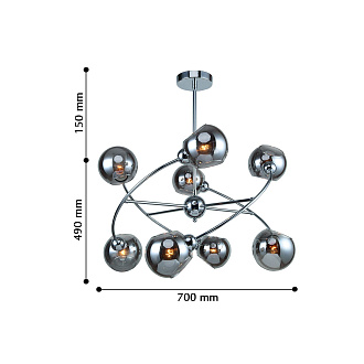 Люстра F-Promo Rimula 2342-8P, D700*H490/640, хром