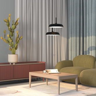 Подвесной светильник 40*40*347 см, LED, 26W, 3000К, Maytoni Gerhard MOD189PL-L18B3K1 черный