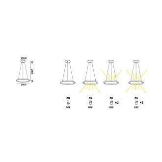Светильник 92,8*200 см, вр  см, *LED*60+20W, 3000K, Mantra Riumar MAN8677, песочный
