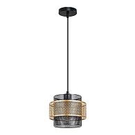 Подвесной светильник 20 см, Arte Lamp Grid A7069SP-1BK, черный-золото