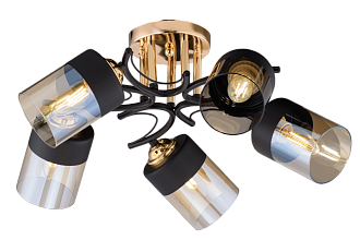 Люстра Ø560 x H220, мм, 5*40W (200W), GOLD+BLACK(ЗОЛОТО+ЧЁРНЫЙ) Sfera Sveta 06771/5 GOLD+BLACK
