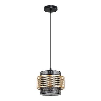 Подвесной светильник 20 см, Arte Lamp Grid A7069SP-1BK, черный-золото
