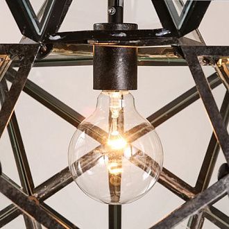 Люстра Black Star Clear Glass 40 см 40*40*42 см, 1*E27*60W, ImperiumLoft 101314-26, Чёрный