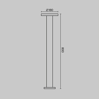 Светодиодный светильник 80 см, 12W, 3000K, Maytoni Wald O420FL-L12GF1, графит