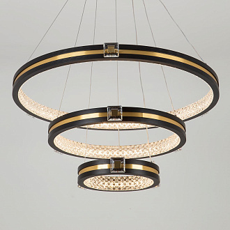 Подвесной светильник 60*60*140 см, LED 110W, 3000 / 6000K, Черный, Латунь LED4U L77085-3