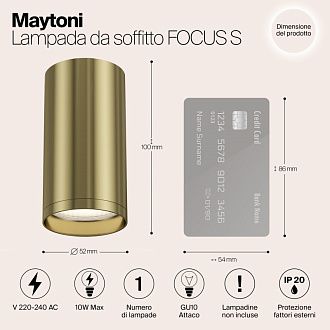 Накладной светильник Maytoni Focus S C052CL-01BS, латунь