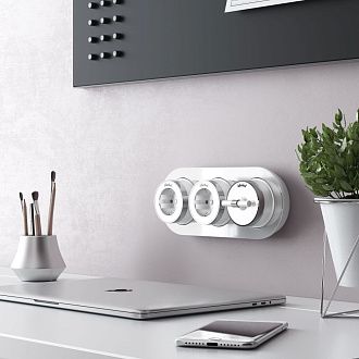 W5822050 Выключатель на 4 положения двухклавишный Vintage, белый матовыйхром Werkel, 4690389183157