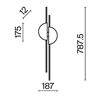 Бра 6*7 см, LED 2 23W, 4000К, Черный Maytoni Skyline MOD179WL-L22BS4K