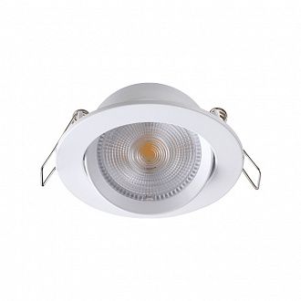 Встраиваемый светильник 10 см, 10W, 3000К, белый, теплый свет, Novotech Stern 357998, LED, вр 7,5 см