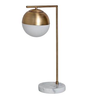 Настольная лампа Geneva Glass Table Lamp Globe 50*50*45 см, 1*E14*40W, ImperiumLoft 43.348, Латунь, Белый