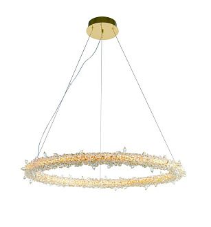 Люстра Ø750 x H50 (1000), мм, 70W 3000K-6000K, GOLD+CLEAR (Золото + Прозрачный Хрусталь) NewRgy 2837E/70W GOLD+CLEAR