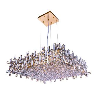 Люстра L800 x W800 x H230, мм, 16*40W (640W), GOLD+CLEAR (Золото + Прозрачный Хрусталь) NewRgy 2874E/16A GOLD+CLEAR
