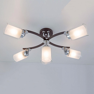 Люстра потолочная Citilux Фортуна CL156152 Венге\Хром 47*36*35